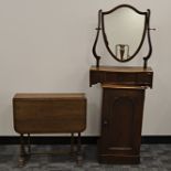 A 19th Century mahogany round cornered pot cupboard, together with a late 19th Century mahogany