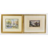 Five 19th & 20th Century watercolours, including a depiction of a Cathedral by Vernon Butler, 13.5cm