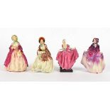 Four Royal Doulton figurines, Delight HN1772, Rosebud HN1983, Her Ladyship HN1977, Sweet Anne