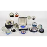 A collection of Whitefriars and Caithness paperweights, to include Royal Birthday Crown by