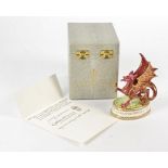 A Royal Crown Derby limited edition 'Welsh Dragon' paperweight, commemorating 'The Investiture of