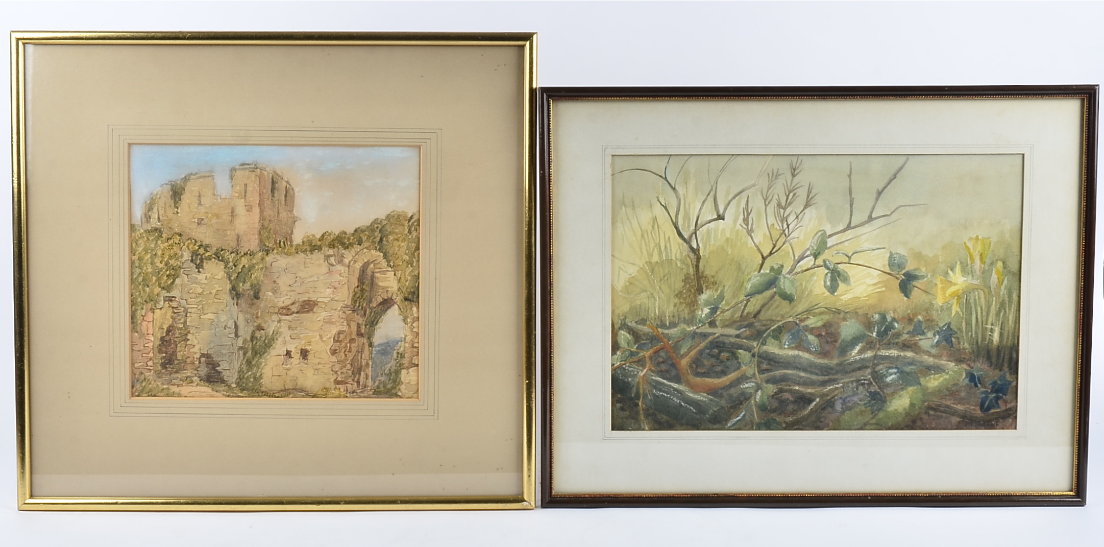 A collection of late 19th/early 20th Century watercolours, all framed and glazed, farmsteads, ruins, - Image 2 of 3