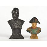 Two historical busts, one of Napoleon the other of General Gordon, height of the tallest 16.5cm (2)