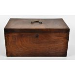 A George III mahogany hinged casket, of rectangular shape, with revealed dovetail decoration, length