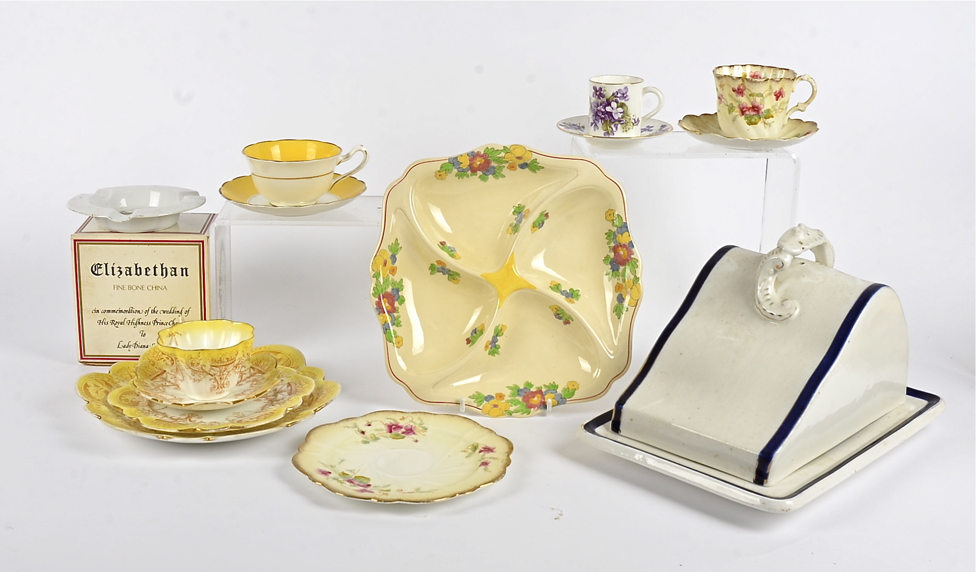 A quantity of English teaware, including part sets by Wilkinson, Foley china, a Royal Doulton Minden