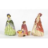 Three Royal Doulton figures, HN1626 Bonnie Lassie Year 1934, HN1392 Paisley Shawl Year 1937,