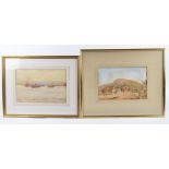 A collection of late 19th/early 20th Century watercolours, all framed and glazed, farmsteads, ruins,