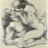 A collection of erotic artwork and photographs, including two Thomas Leycester Poulton prints 'The