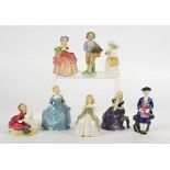 Seven Royal Doulton figures of children, including 'Cissie' HN1809, 'Almost Grown' HN3425, '