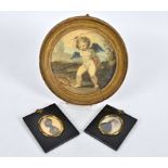 Two 19th Century oval profile miniatures, including a watercolour of a gentleman, unsigned, verso '