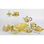 A quantity of Carlton Ware predominantly in the yellow colourway with floral decoration, to