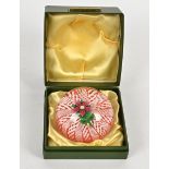 A Paul Ysart paperweight, with encased Dalia within a latticino frame, pontil mark to base,