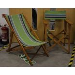 A mid- Century Haxyes folding director's chair, fabric in need of repair, together with a mid