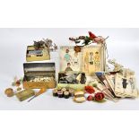 A large quantity of sewing accessories and implements, including buttons, needles, threads, bobbins,