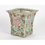 A 19th Century Chinese Famille Rose square planter, polychrome decoration of butterflies, insects