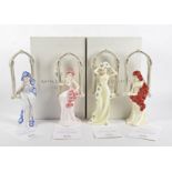 Four Royal Doulton 'Prestige Art Noveau' collection limited edition figures, comprising of 'Winter