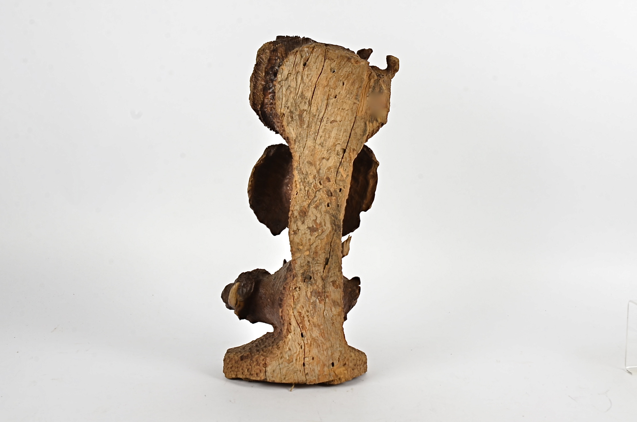 An African carved wood sculpture, featuring the heads of the 'Big Five', height 45cm - Image 2 of 2