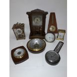 1920s and Later Clocks and Barometers, an oak cased 1920s single train mantel clock and brass