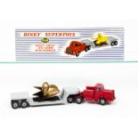 A Dinky Supertoys 986 Mighty Antar Low Loader With Propeller, red cab, blue driver, glazing, grey