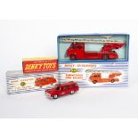 Dinky Supertoys 956 Turntable Fire Escape, red body, cast grooved hubs, glazing, 257 Canadian Fire