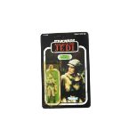 Vintage Star Wars Kenner ROTJ Princess Leia (Combat Poncho) Action Figure, on unpunched 79 back