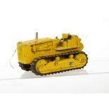 A Tri-ang Spot-On No.116 Caterpillar Tractor D9, dark yellow body, black rubber tracks, P-F, lacks