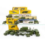 Boxed Military Dinky Toys, 660 Tank Transporter, 651 Centurion Tank, 661 Recovery Tractor, 689