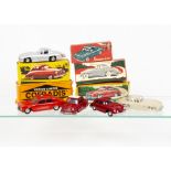 Quiralu Reissues, Mercedes 300SL (2), first silver body, second beige body, Vespa 400, red body,