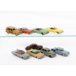 1950s-60s Dinky Toys Cars, 39c Lincoln Zephyr, brown body, 39b Oldsmobile Sedan, grey body, 178