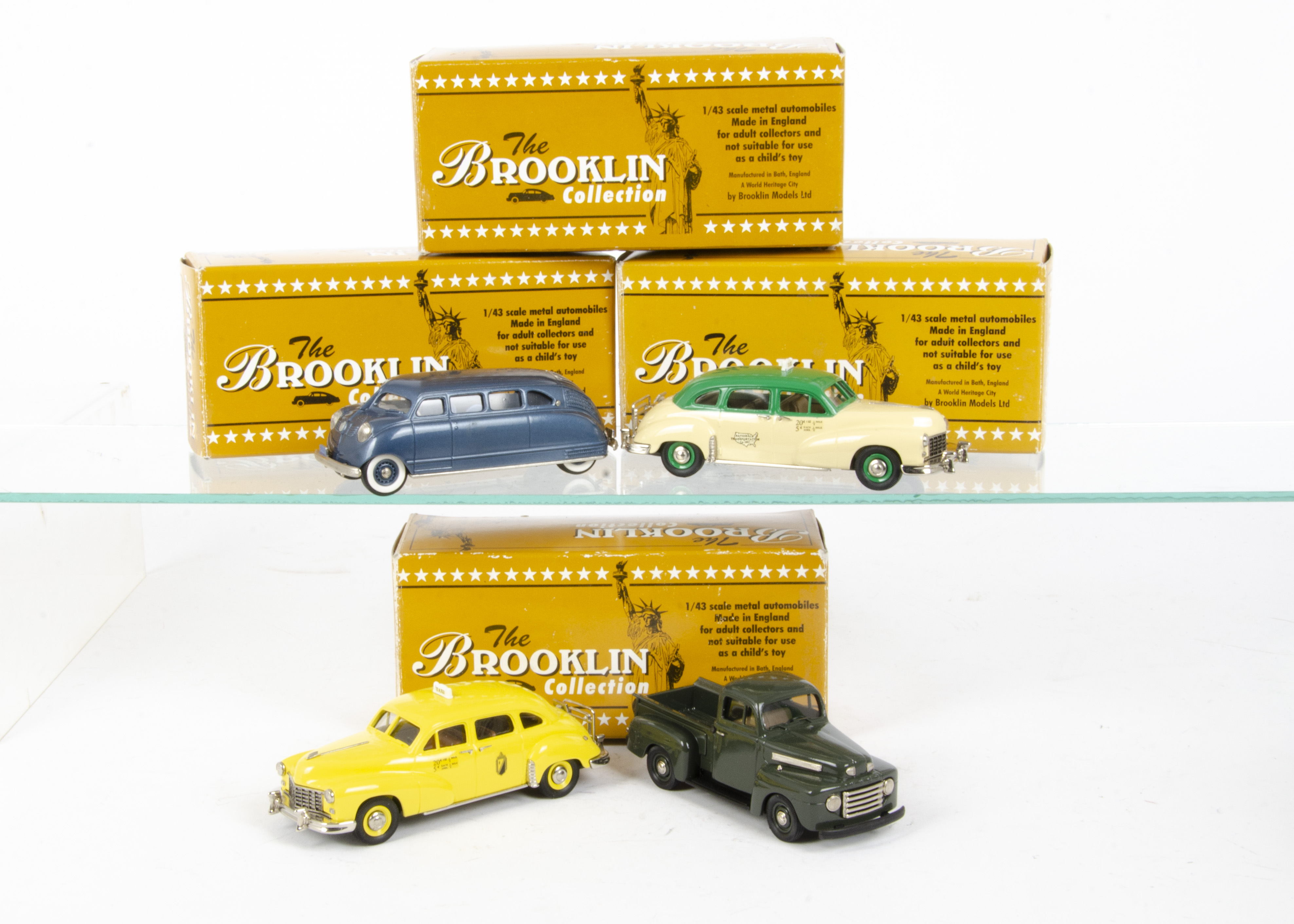 Brooklin 1/43 White Metal Models, BRK.78 Stout Scarab, BRK.89a Checker New York Cab, BRK.89b Checker