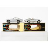 Politoys M-Series, N.539 Lamborghini 350 GT, silver body, N.504 Ferrari 250GT Berlinetta, silver