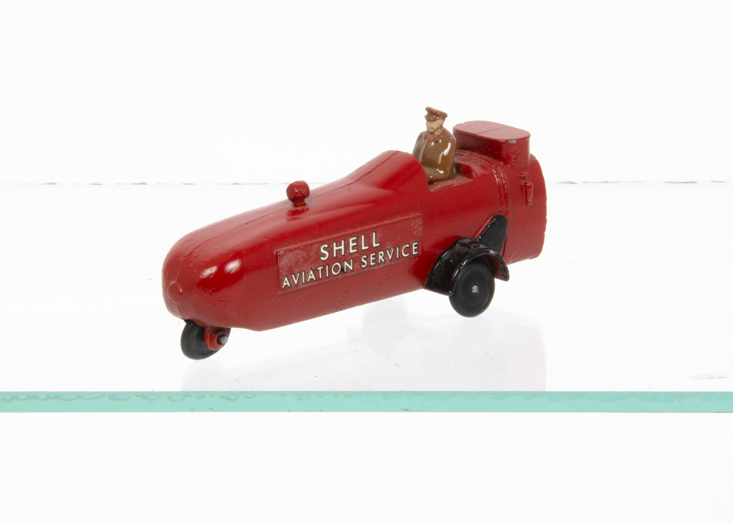 A Pre-War Dinky Toys 60y Thompson Aircraft Tender, fully restored in red with Shell Aviation Service