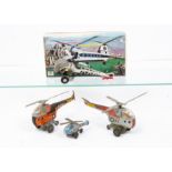 Japanese Tinplate Helicopters, Daiya friction drive Pan American Skyway Helicopter, in original box,