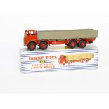 A Dinky Toys 901 Foden Diesel 8-Wheel Wagon, 2nd type red cab, chassis and grooved hubs, fawn