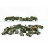 Loose Military Dinky Toys, including 660 Tank Transporter, 651 Centurion Tank (2), 622 10-Ton Army