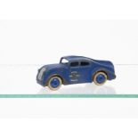 A Pre-War Dinky Toys 34a Royal Air Mail Service Car, blue body and hubs, white lettering, gold