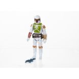 Vintage Star Wars Tri-Logo Boba Fett Action Figure, light grey body, unpainted knee and dart, no COO