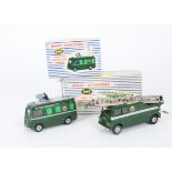 Dinky Supertoys 969 BBC TV Extending Mast Vehicle, 968 BBC TV Roving Eye Vehicle, both dark green