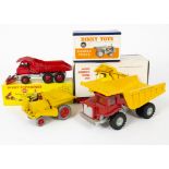 Dinky Toy Dump Trucks, 959 Foden Dump Truck, 562 Muir Hill Dumper Truck, 924 Aveling-Barford Centaur