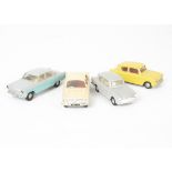 Tri-ang Spot-On Fords, No.213 Ford Anglia (2), first grey body, white interior, second yellow