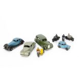 Dinky Toy Cars & Motorcycles, 36d Rover, mid-blue body, 39c Lincoln Zephyr, grey body, 39a Packard