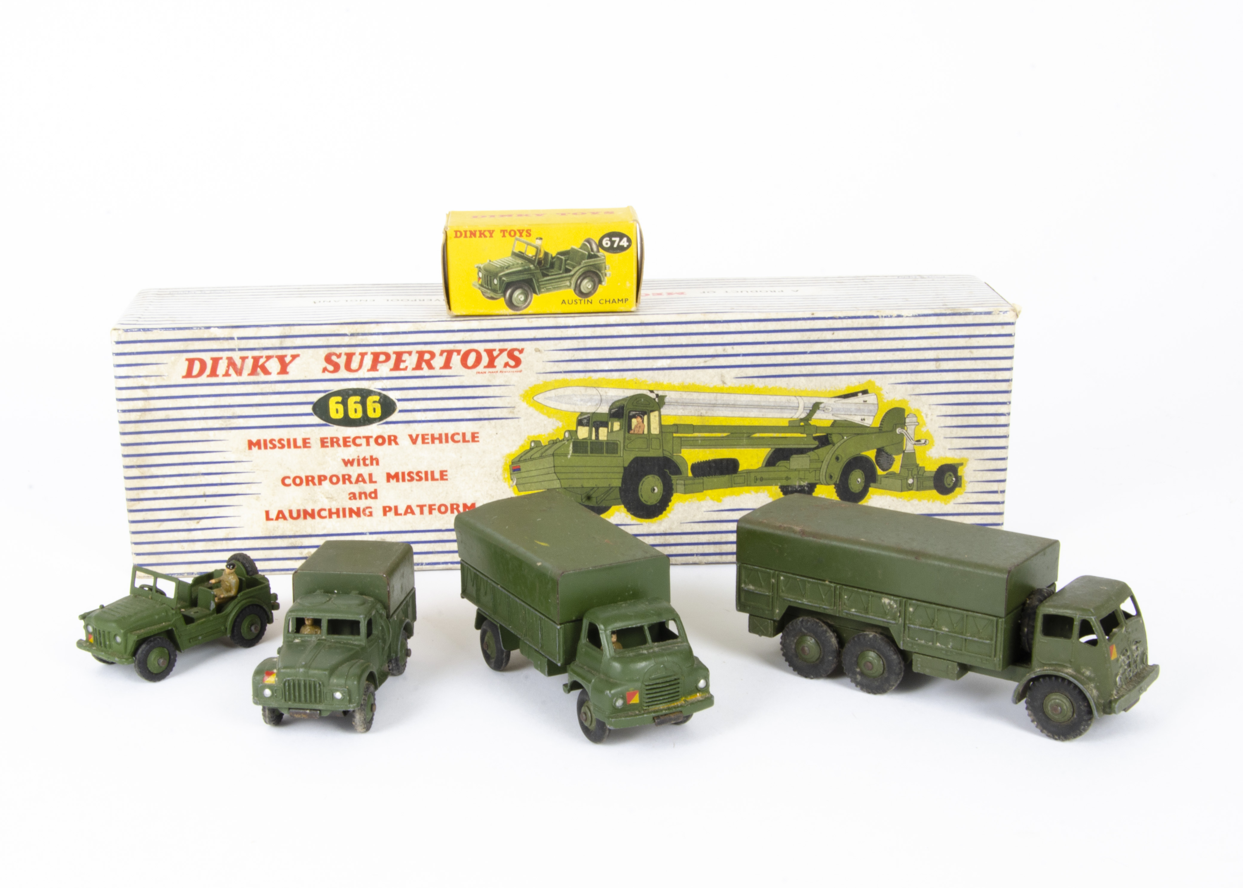 Dinky: A boxed Dinky Supertoys, Missile Erector Vehicle with Corporal Missile and Launching Platf