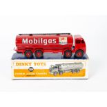 A Dinky Toys 504 Foden 14-Ton ~Mobilgas~ Tanker, 2nd type red cab, chassis, tank and grooved hubs,