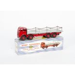 A Dinky Supertoys 905 Foden Flat Truck With Chains, 2nd type red cab, chassis and grooved hubs, grey