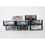 Neo 1:43 Scale Models, including Jeep Grand Wagoneer, Ford Bronco 1978, Ford Thunderbird Landau