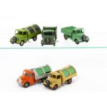 Dinky Toy Bedford~s, 252 Bedford Refuse Wagon (2), first orange cab, grey back, green hubs and