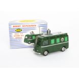 A Dinky Supertoys 968 BBC TV Roving Eye Vehicle, dark green body, grey grooved hubs, BBC crest,