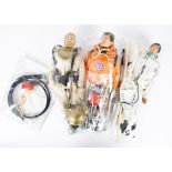 Vintage Action Man Dressed Figures, Deep Sea Diver, Mountain Rescue, Ski Patrol, all with flocked