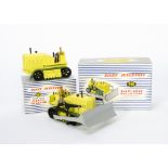 Dinky Supertoys 963 Blaw Knox Heavy Tractor, yellow body, blacks wheels, green tracks, driver, 961