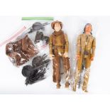 Marx Toys 12" Action Figures, Johnny West and Chief Cherokee, with a good quantity of weapons and